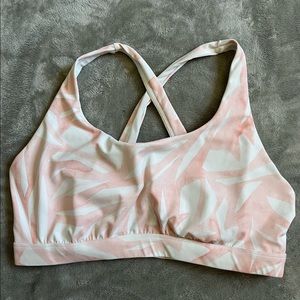 Athleta South Beach Scoop Bikini Top Pink White